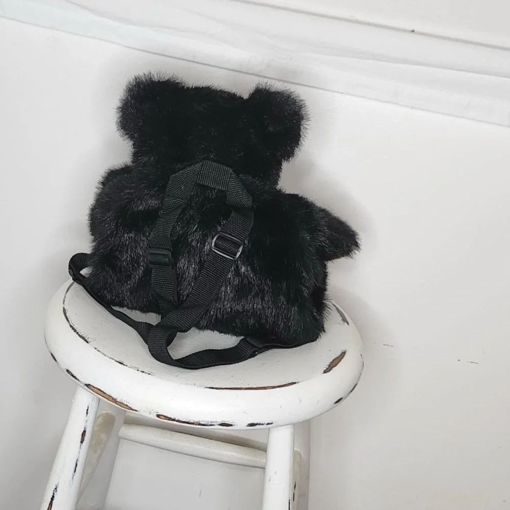 The Bearington Collection Back Pack Black Teddy 19” Bag Cute Fun RARE EU…